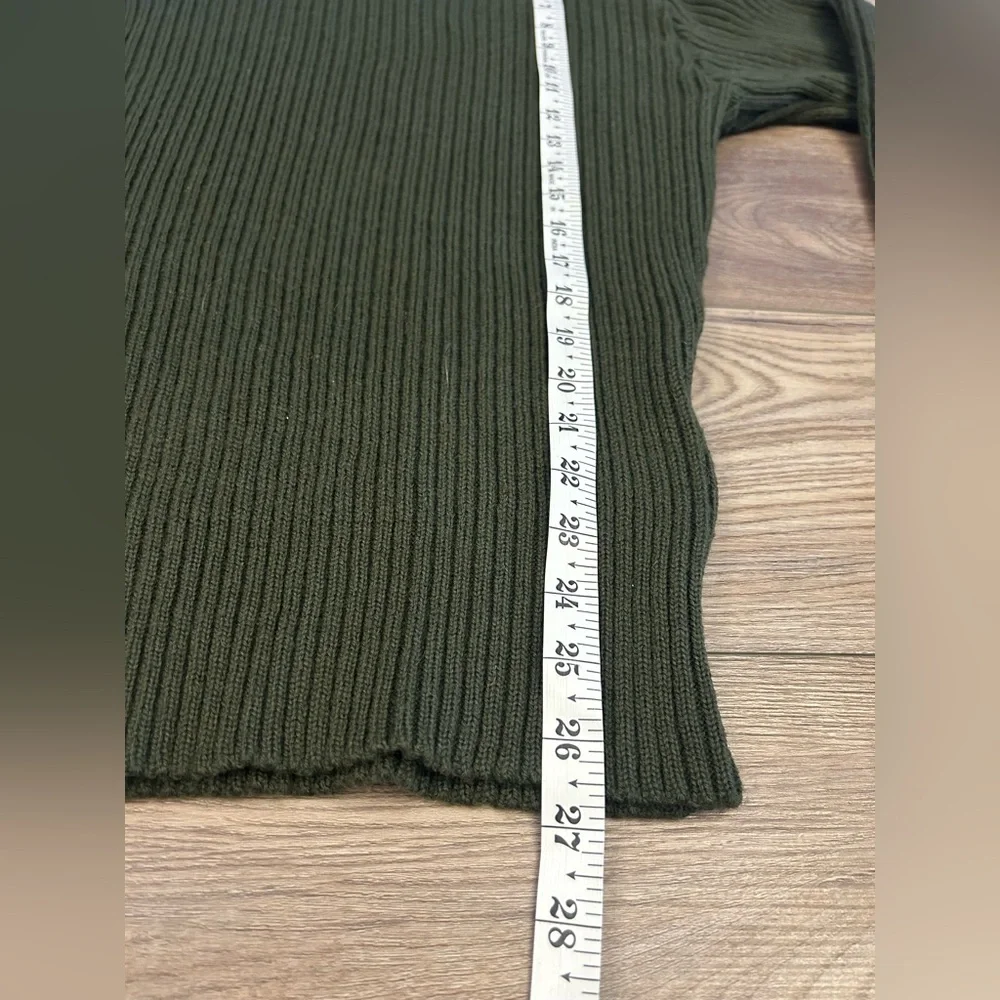 Vintage Y2K Military Wool Commando Sweater Size 40 Olive Green Rib Knit USA